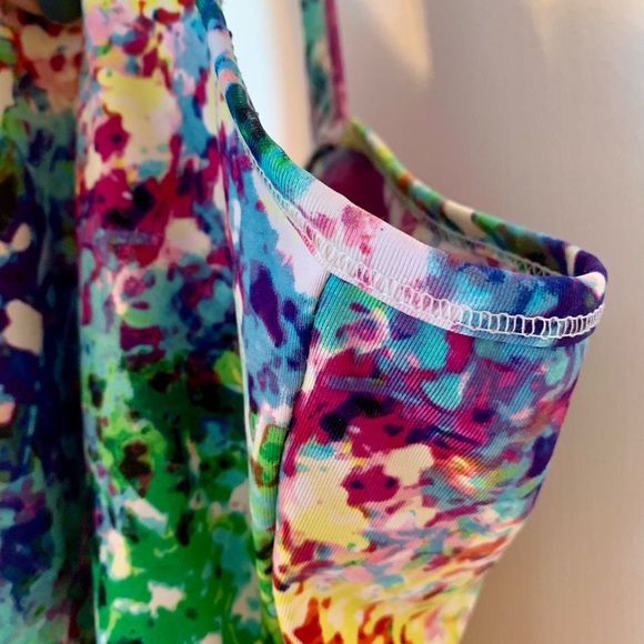 Body Central Multicolor Abstract Racerback Tank Top - Picture 6 of 9